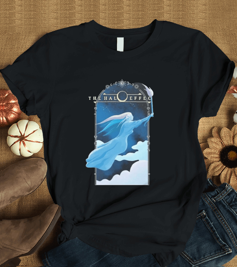 The Halo Effect Blue Lady Ethereal Night Sky Celestial T-Shirt