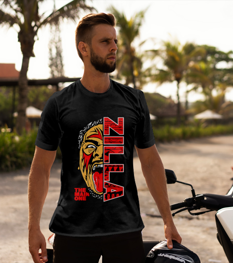 The Main One Zilla Tribal Wrestling Face T-Shirt