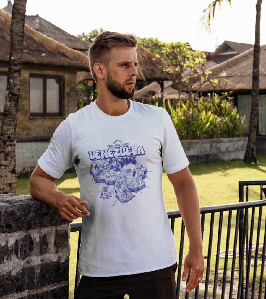 Todos Con Venezuela Wnucalo Feels So Good Earthquake Relief 3D Deep Relief Image T-Shirt