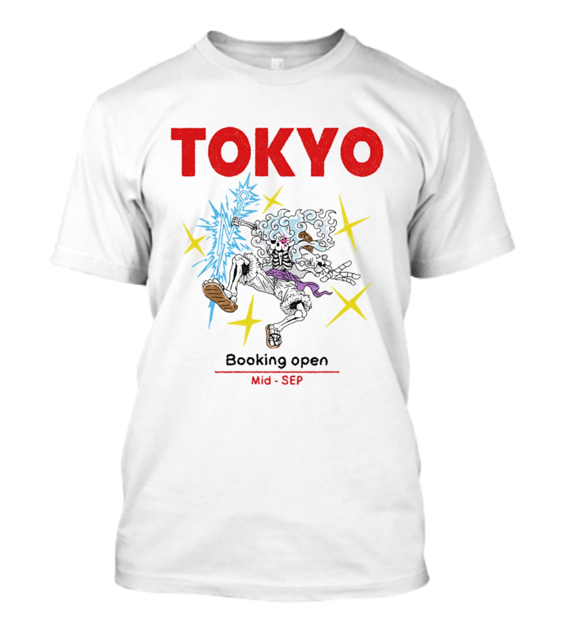 Tokyo Booking Open Mid Sep One Piece Luffy Skeleton Burst T-Shirt