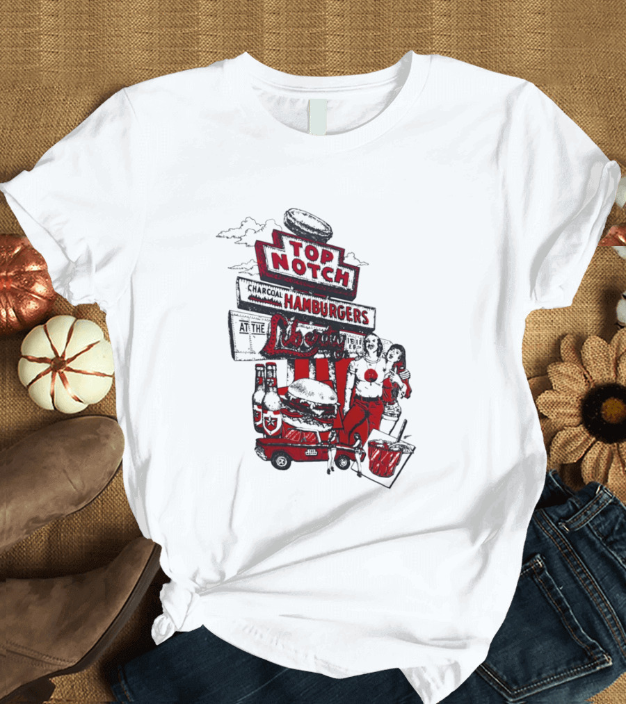 Top Notch Hamburgers Liberty Car Drink Charcoal Vibes T-Shirt