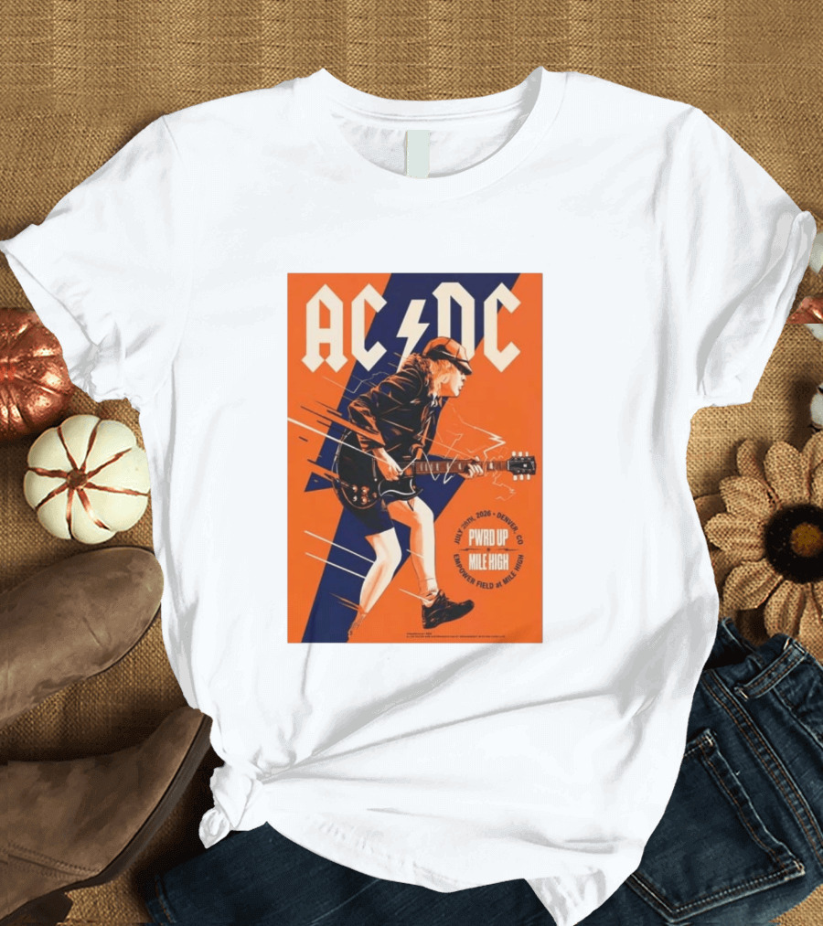ACDC PWR UP Mile High Denver July 28 2026 Empower Field Event T-Shirt