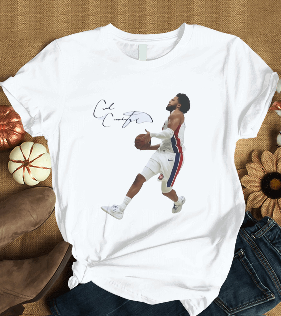 Cade Cunningham Autographed Windmill Dunk Detroit Basketball T-Shirt