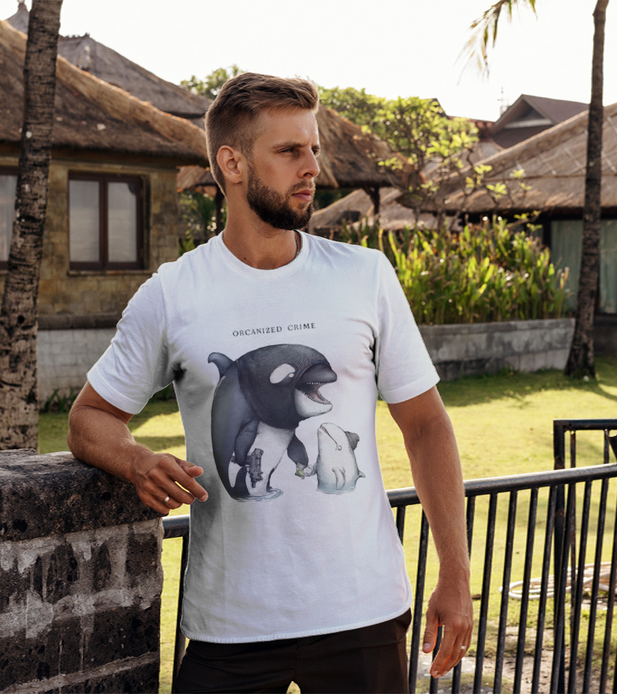 Orcanized Crime Dolphin 2026 Gun And Fish Transaction T-Shirt