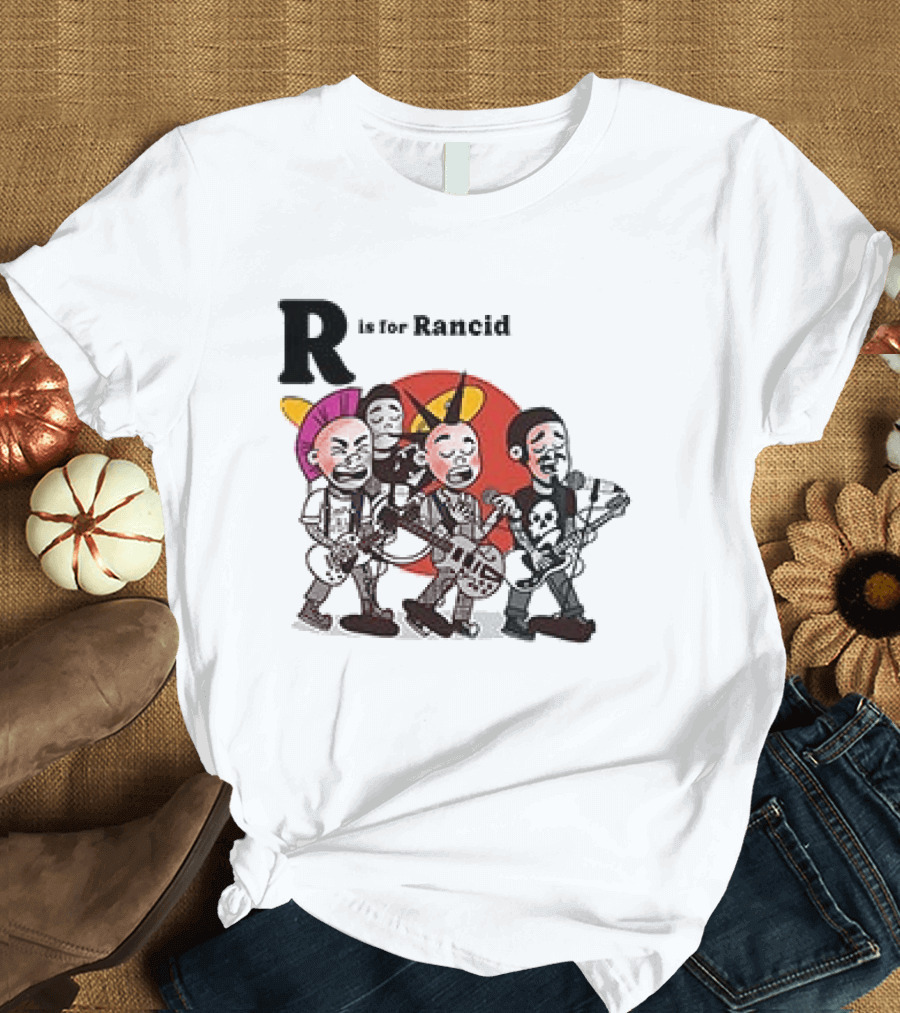 R Is For Rancid Punk Band Cartoon Characters T-Shirt