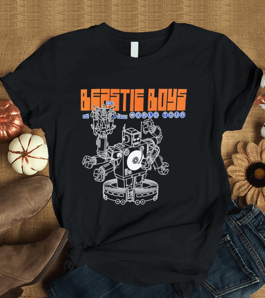 Beastie Boys World Tour MCA Adrock Mike D Robot Performing Music T-Shirt