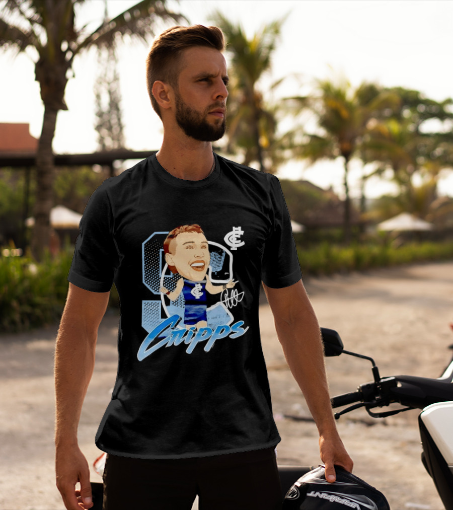 Carlton FC Patrick Cripps Caricature With Signature T-Shirt