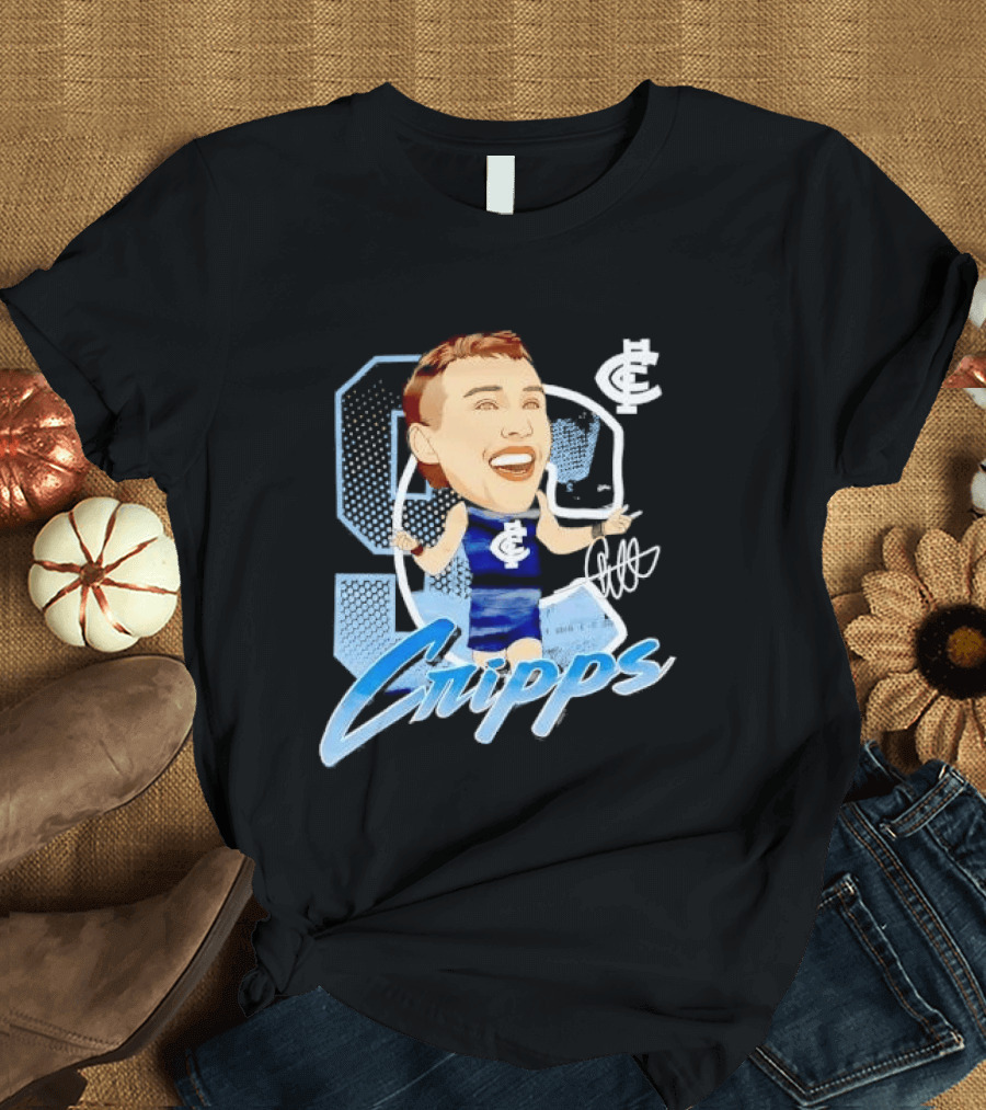 Carlton FC Patrick Cripps Caricature With Signature T-Shirt