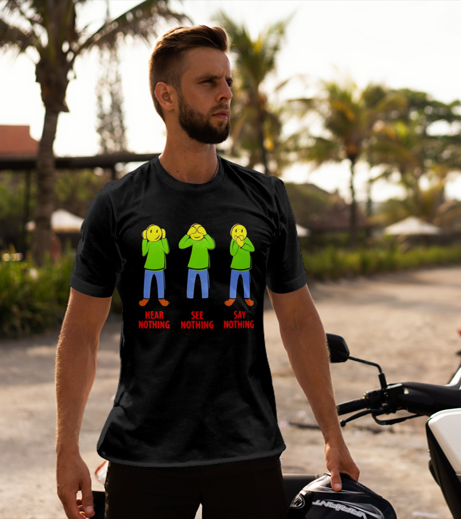 Hear Nothing See Nothing Say Nothing Emoji Characters T-Shirt
