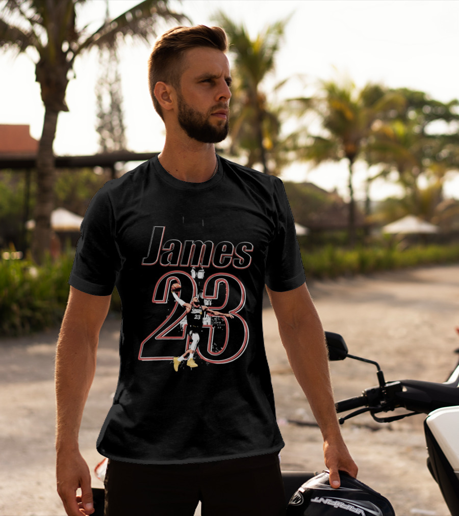 James 23 Basketball Player Action Dunk T-Shirt