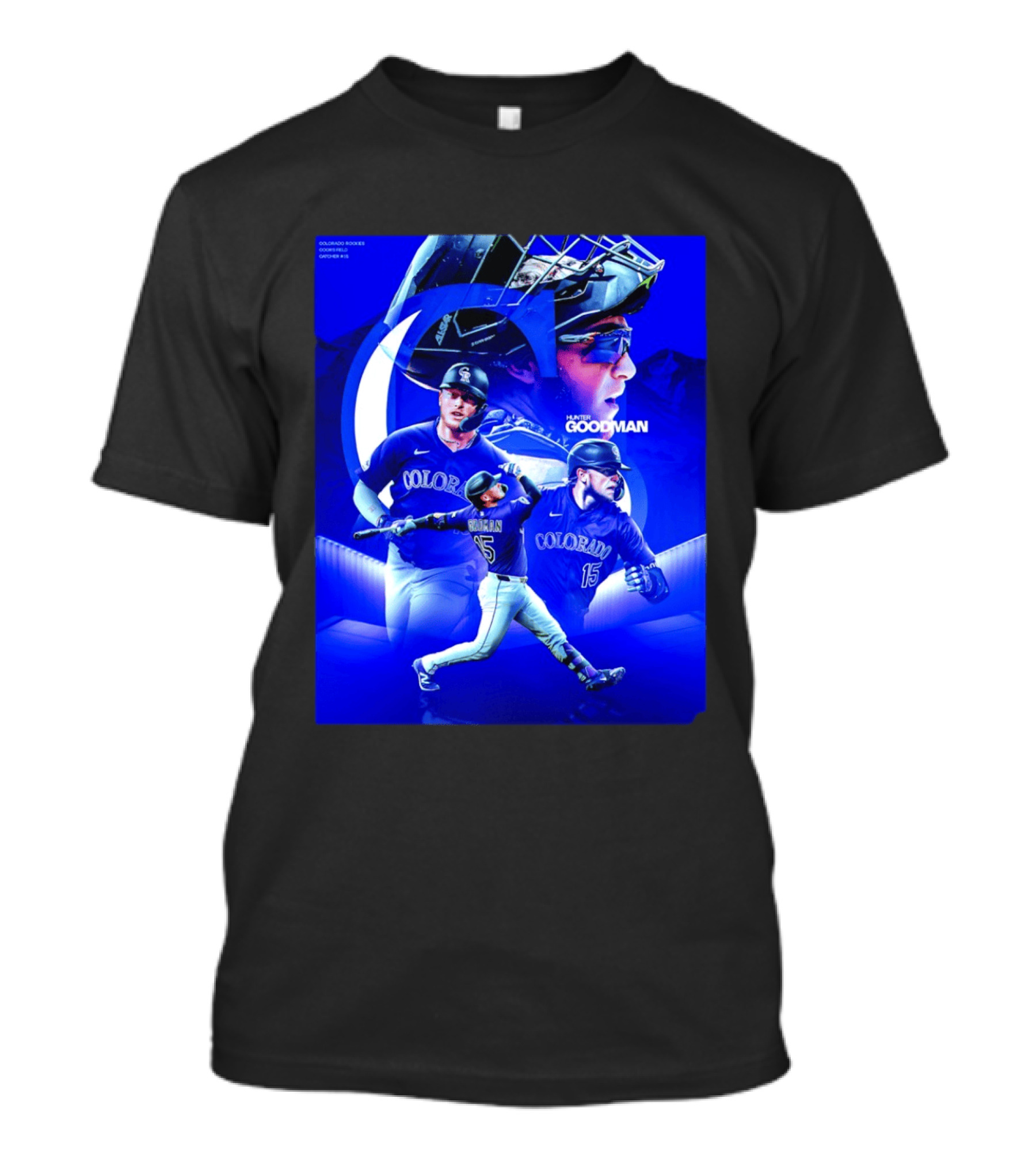 Colorado Rockies Hunter Goodman Catcher Number 15 T-Shirt