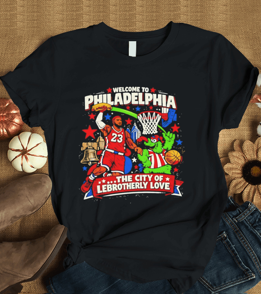 Welcome To Philadelphia The City Of LeBrotherly Love Basketball Stars 23 T-Shirt