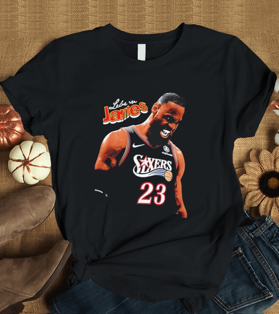 Lebron James Philadelphia 76ers Nike 23 Bootleg Mashup T-Shirt