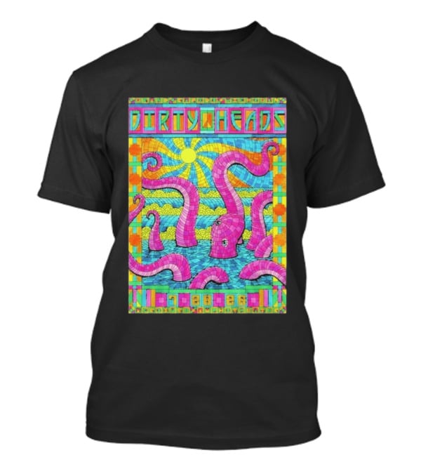Dirty Heads Grand Rapids MI Acrisure Amphitheater July 28 2026 Psychedelic Octopus Sunburst T-Shirt