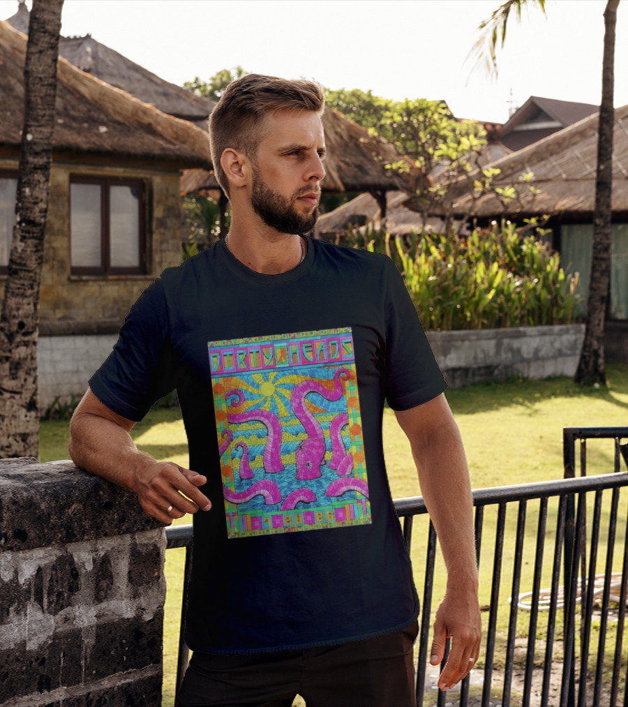 Dirty Heads Grand Rapids MI Acrisure Amphitheater July 28 2026 Psychedelic Octopus Sunburst T-Shirt