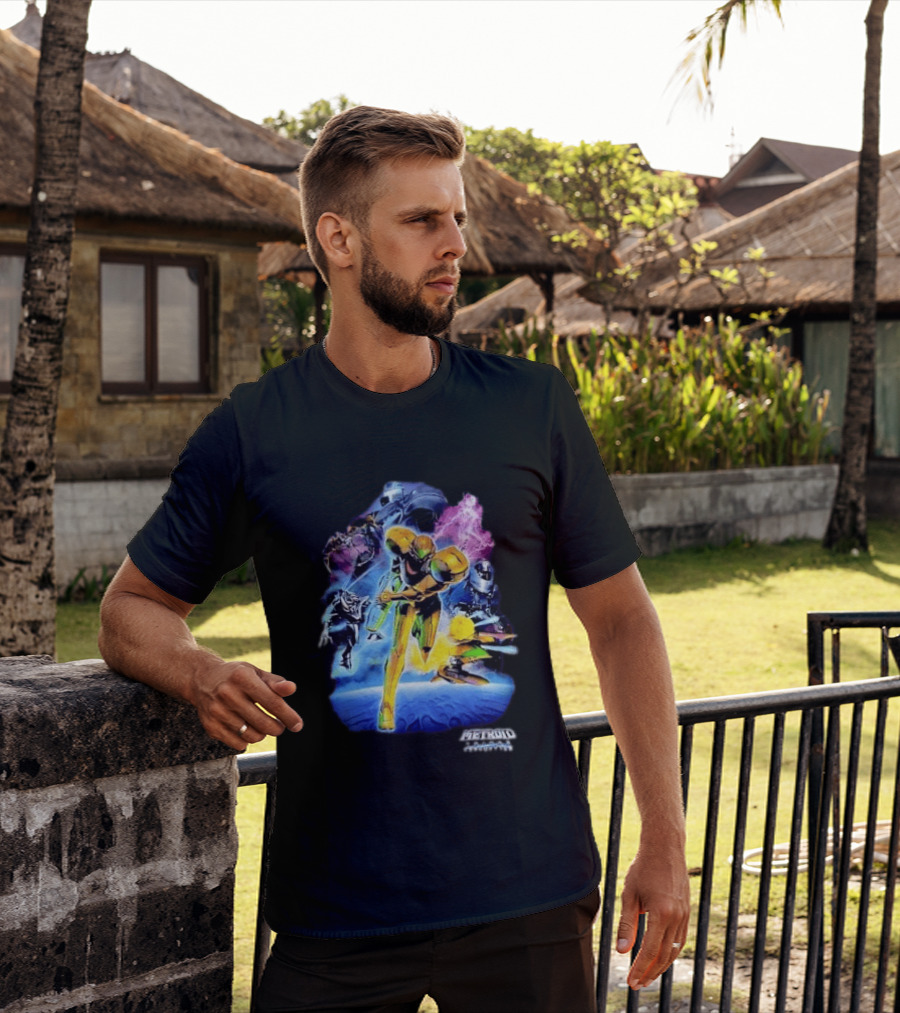 Metroid Prime 3 Corruption Samus Aran Action Scene T-Shirt