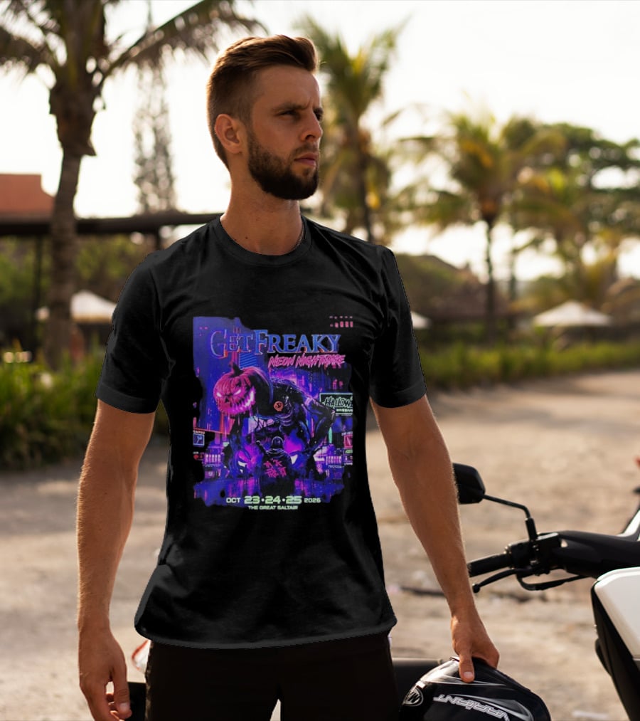 Get Freaky Neon Nightmare Halloween Music Festival Great Saltair October 23 25 2026 T-Shirt