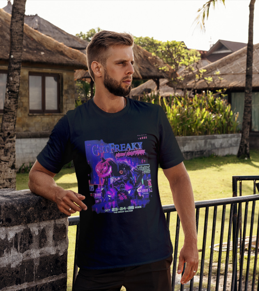 Get Freaky Neon Nightmare Halloween Music Festival Great Saltair October 23 25 2026 T-Shirt