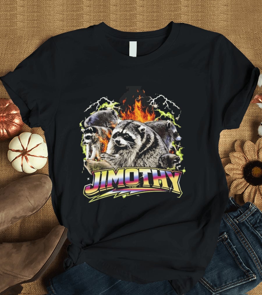 Jimothy Raccoon Fire Lightning Bootleg T-Shirt