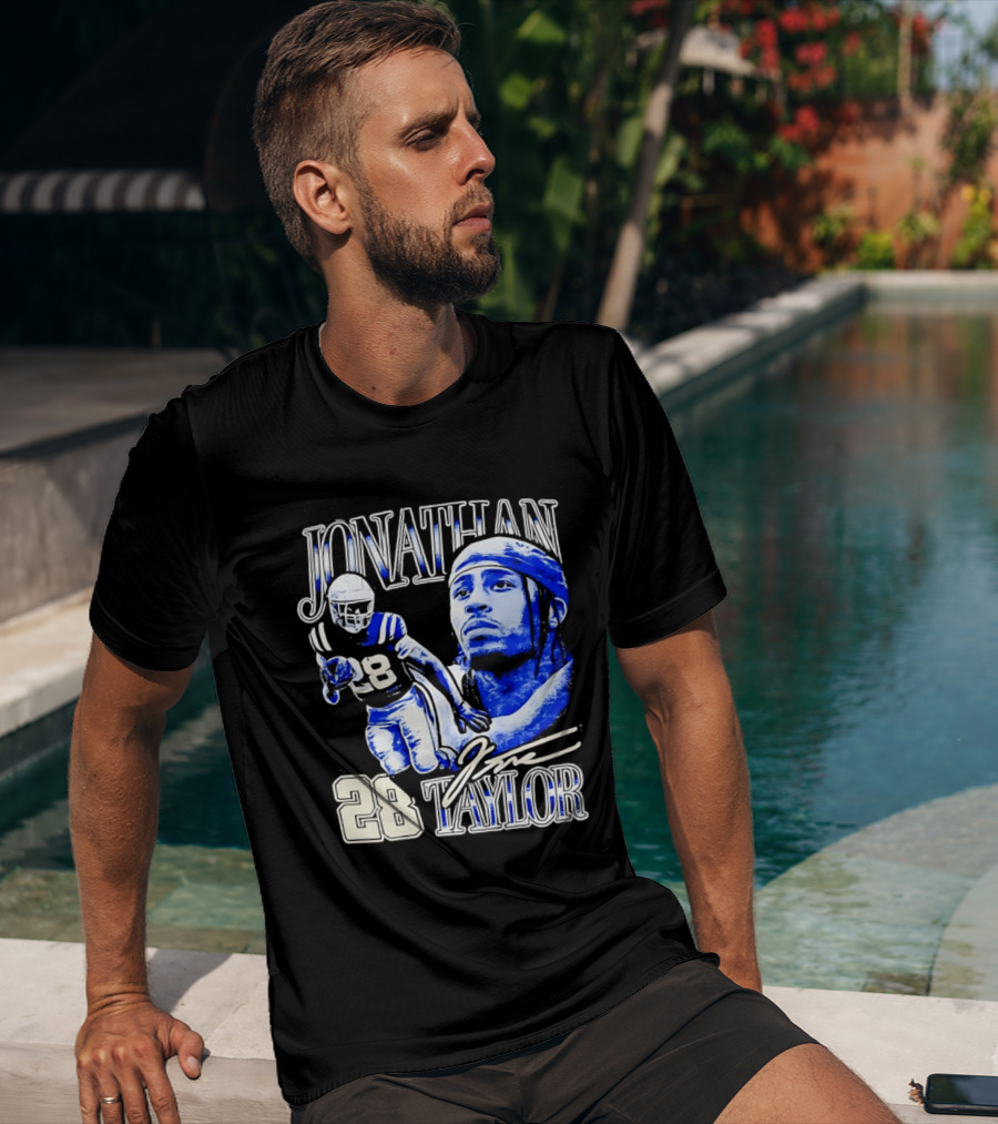 Jonathan Taylor 28 Indianapolis Colts Football NFL Bootleg T-Shirt