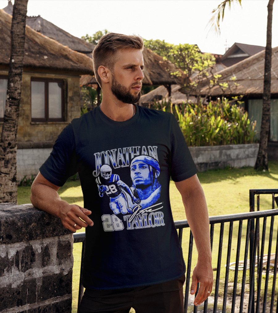 Jonathan Taylor 28 Indianapolis Colts Football NFL Bootleg T-Shirt