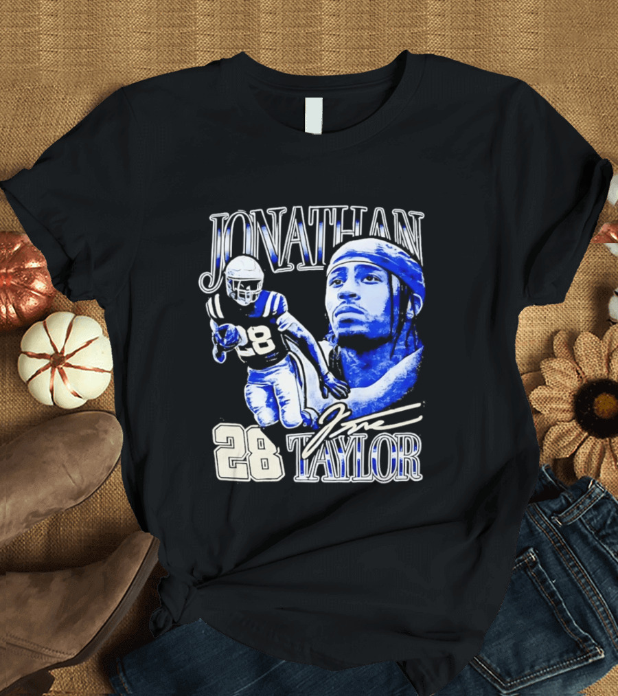Jonathan Taylor 28 Indianapolis Colts Football NFL Bootleg T-Shirt