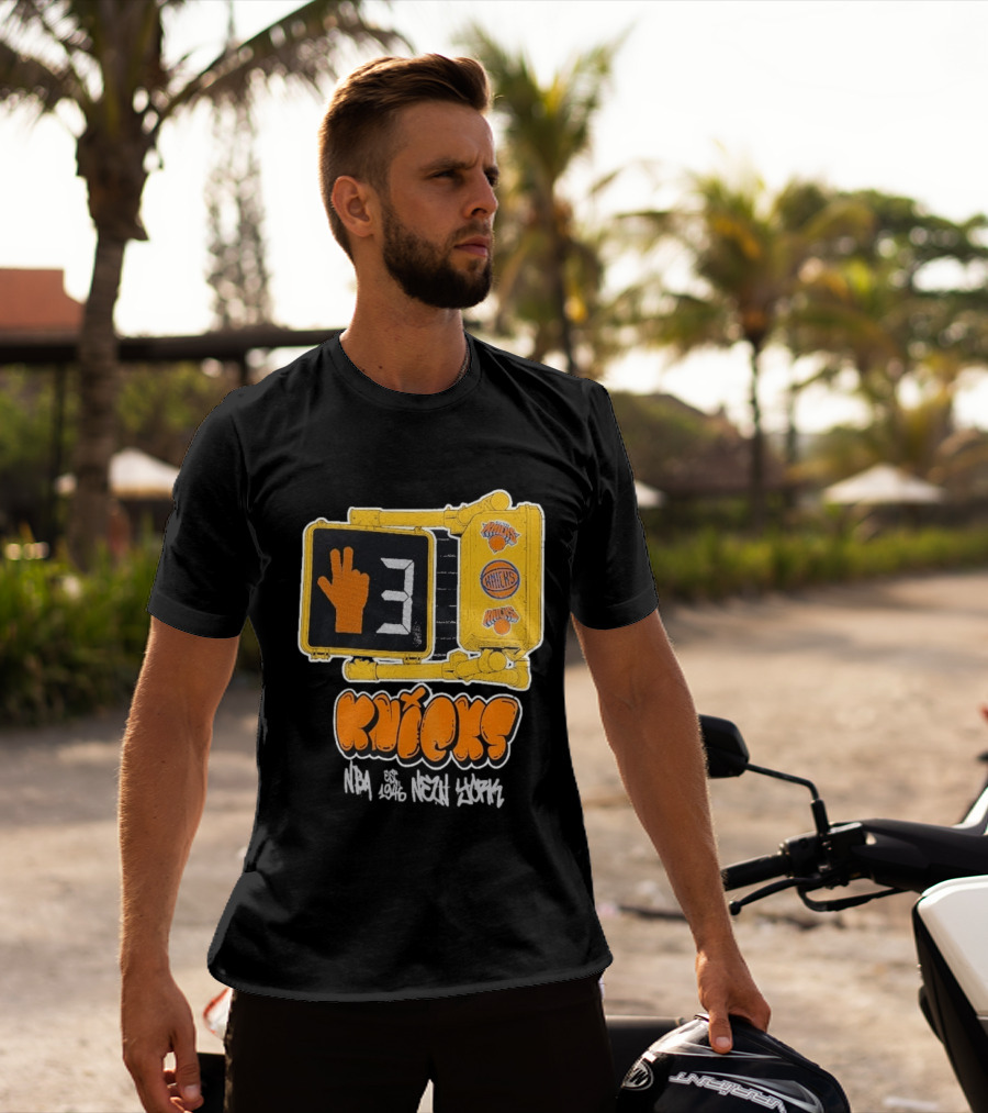 Knicks NBA Street Style Hand Sign Look B4 Crossing T-Shirt
