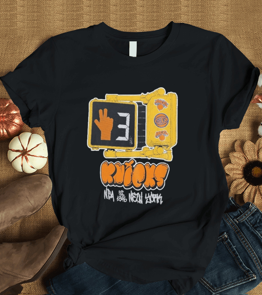 Knicks NBA Street Style Hand Sign Look B4 Crossing T-Shirt