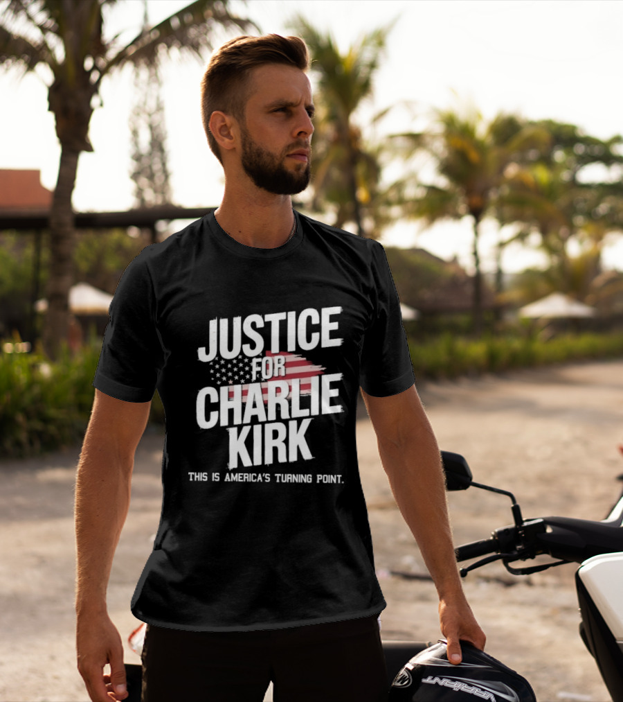 Justice For Charlie Kirk America's Turning Point With Stars And Stripes T-Shirt