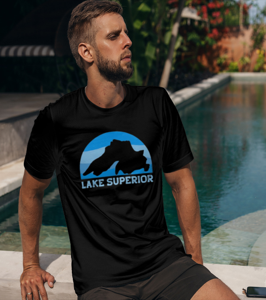 Lake Superior Blue Silhouette Arch T-Shirt