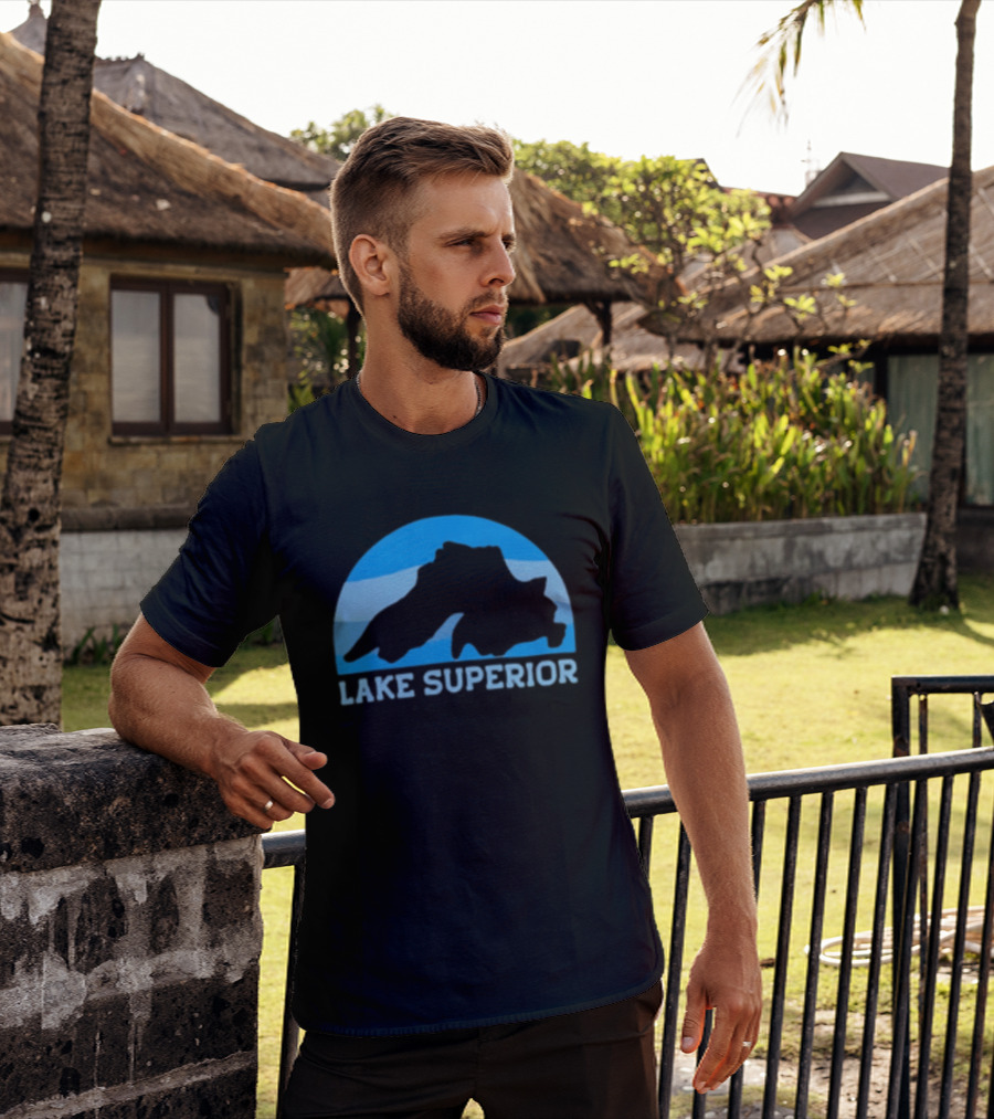 Lake Superior Blue Silhouette Arch T-Shirt