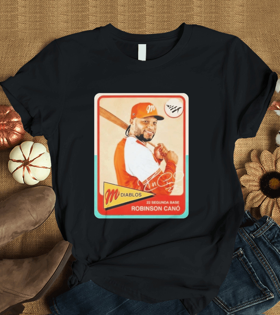 Robinson Canó Diablos 22 Segunda Base Baseball Card T-Shirt
