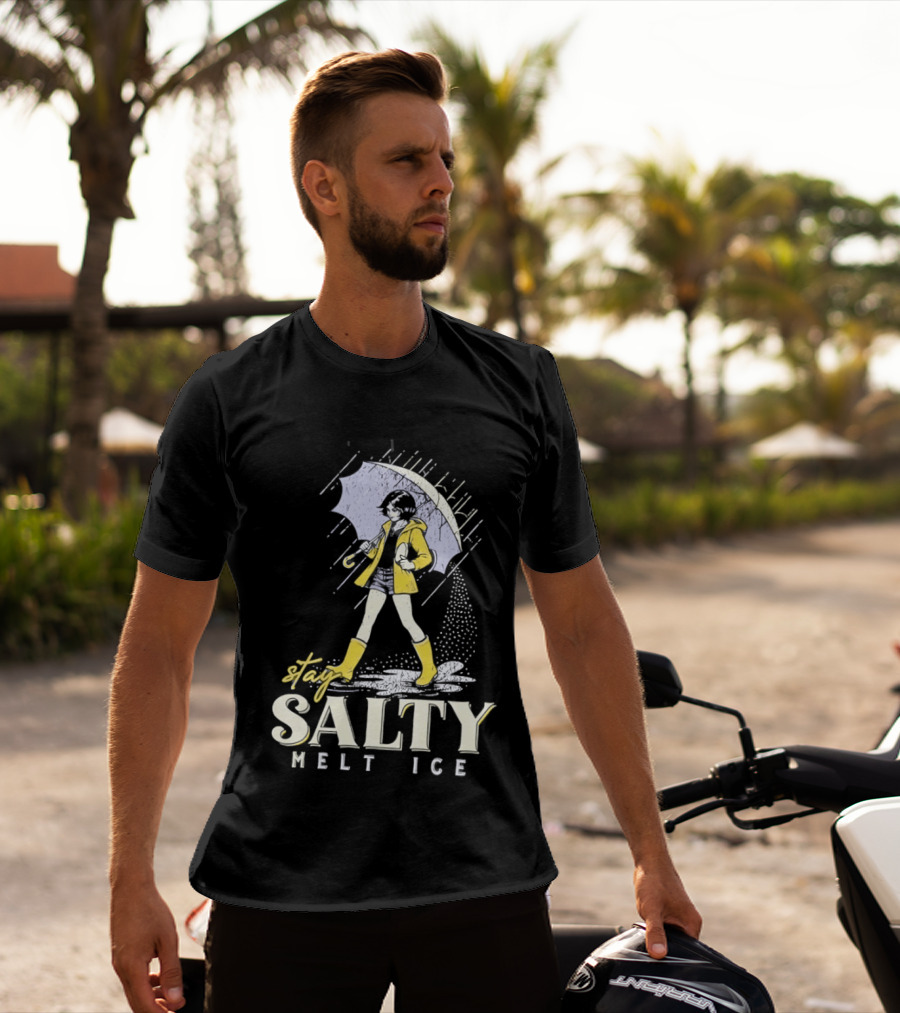 Stay Salty Melt Ice Retro Umbrella Girl Fashion T-Shirt