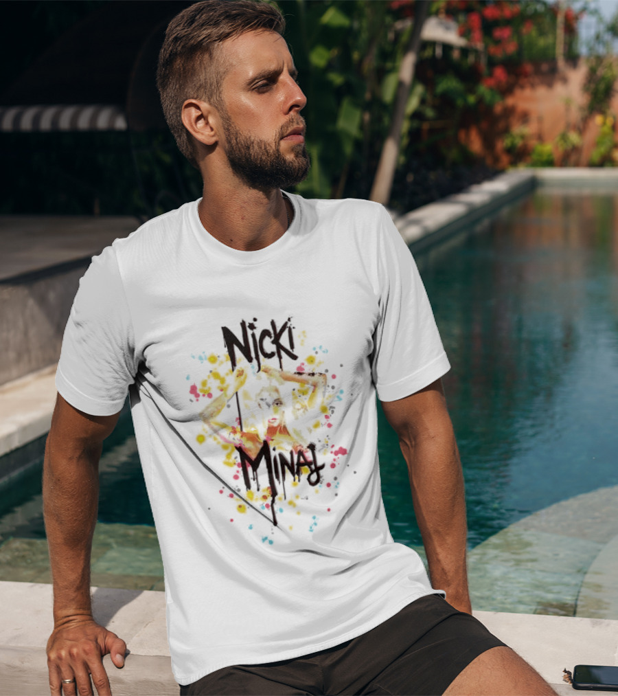 Nicki Minaj Vibrant Paint Splatter T-Shirt
