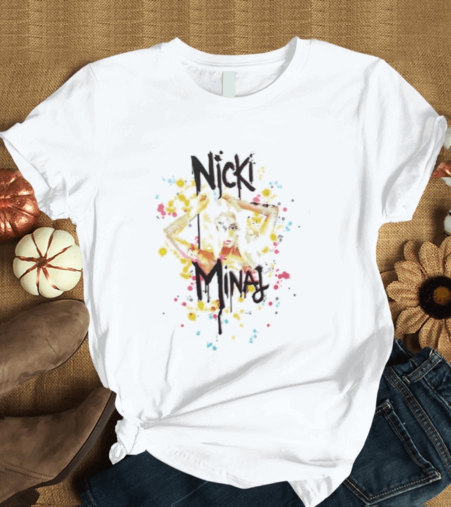 Nicki Minaj Vibrant Paint Splatter T-Shirt