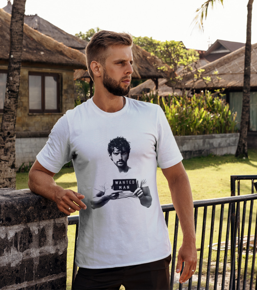 Boone Wanted Man Tour Shot 2026 Bold Typography Black And White T-Shirt