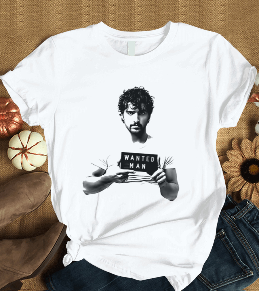 Boone Wanted Man Tour Shot 2026 Bold Typography Black And White T-Shirt