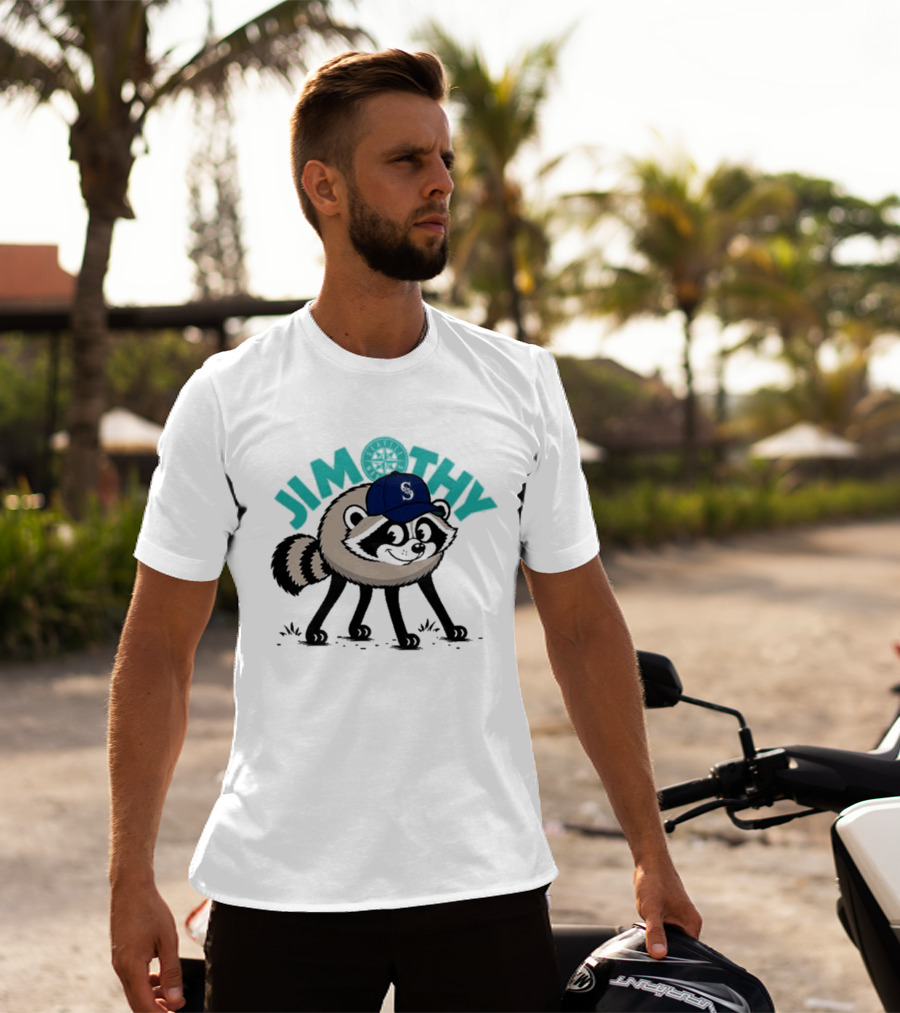 Jimothy Raccoon Mariners Baseball Cap T-Shirt