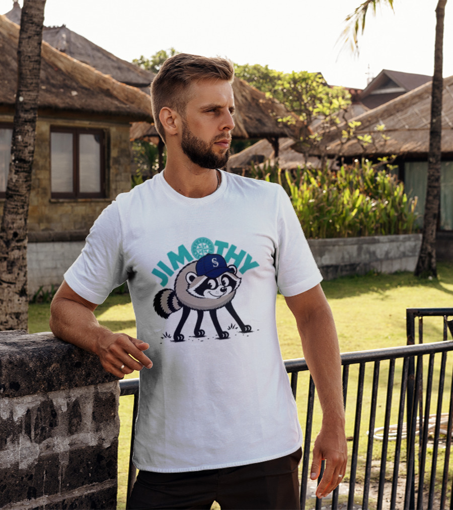 Jimothy Raccoon Mariners Baseball Cap T-Shirt