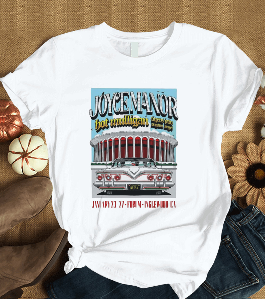 Joyce Manor Hot Mulligan Tigers Jaw Origami Angel Inglewood CA Jan 23 2027 Concert Event T-Shirt