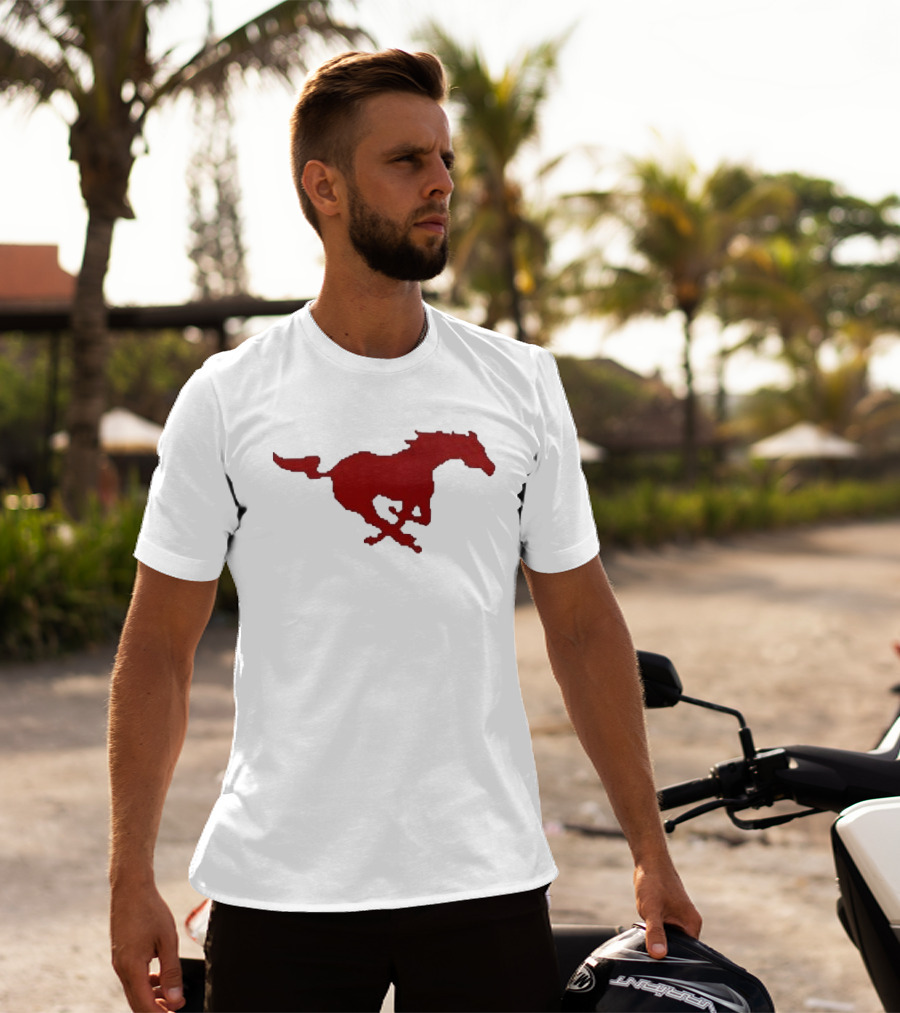 Mustang Red Galloping Horse T-Shirt