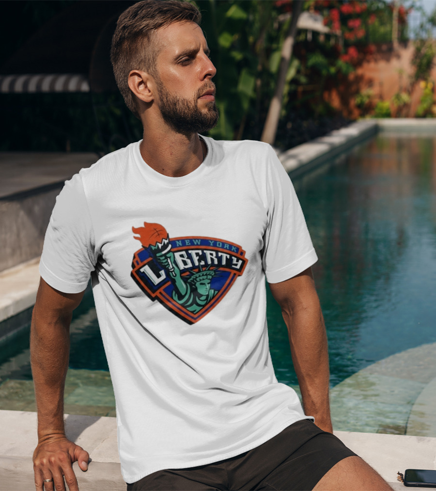 New York Liberty Leonie Fiebich Barclays Center Basketball Team T-Shirt