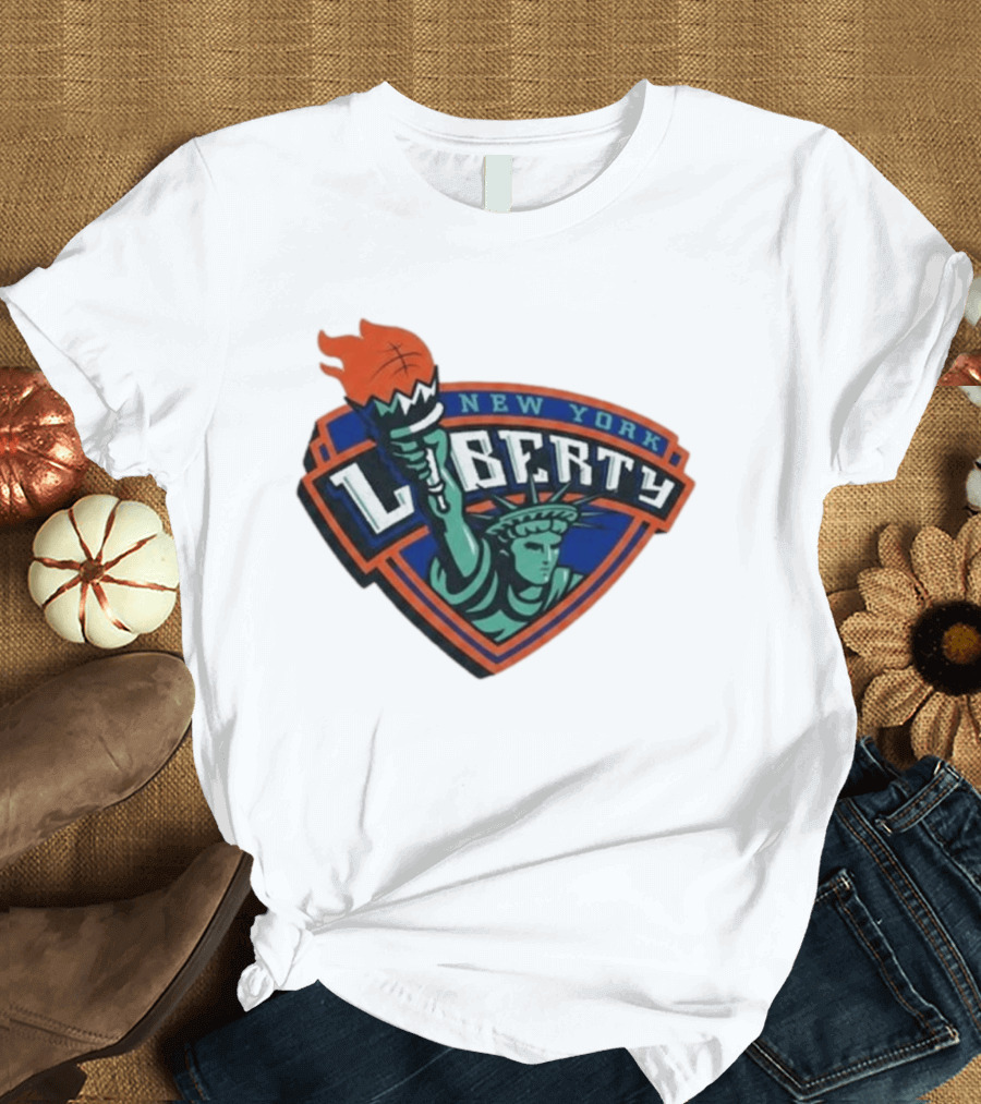 New York Liberty Leonie Fiebich Barclays Center Basketball Team T-Shirt