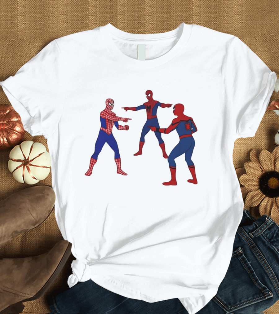 Spiderman Pointing Meme Marvel Superhero Comic Book Iconic Scene 2026 T-Shirt