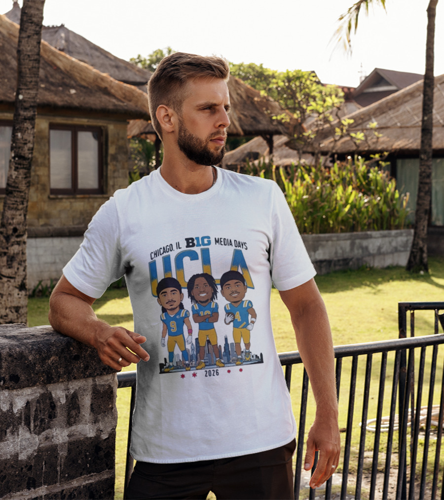 Chicago IL Big Media Days UCLA Bruins Football 2026 Player Caricature T-Shirt