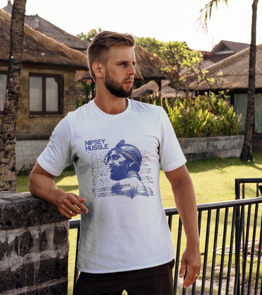 Nipsey Hussle Prolific Edition Blue Typography Profile T-Shirt