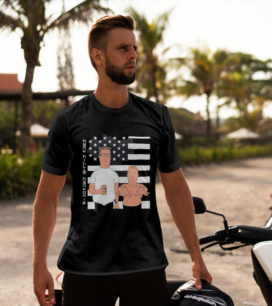 Hank Hill Hankonia American Flag Stars Stripes Characters T-Shirt