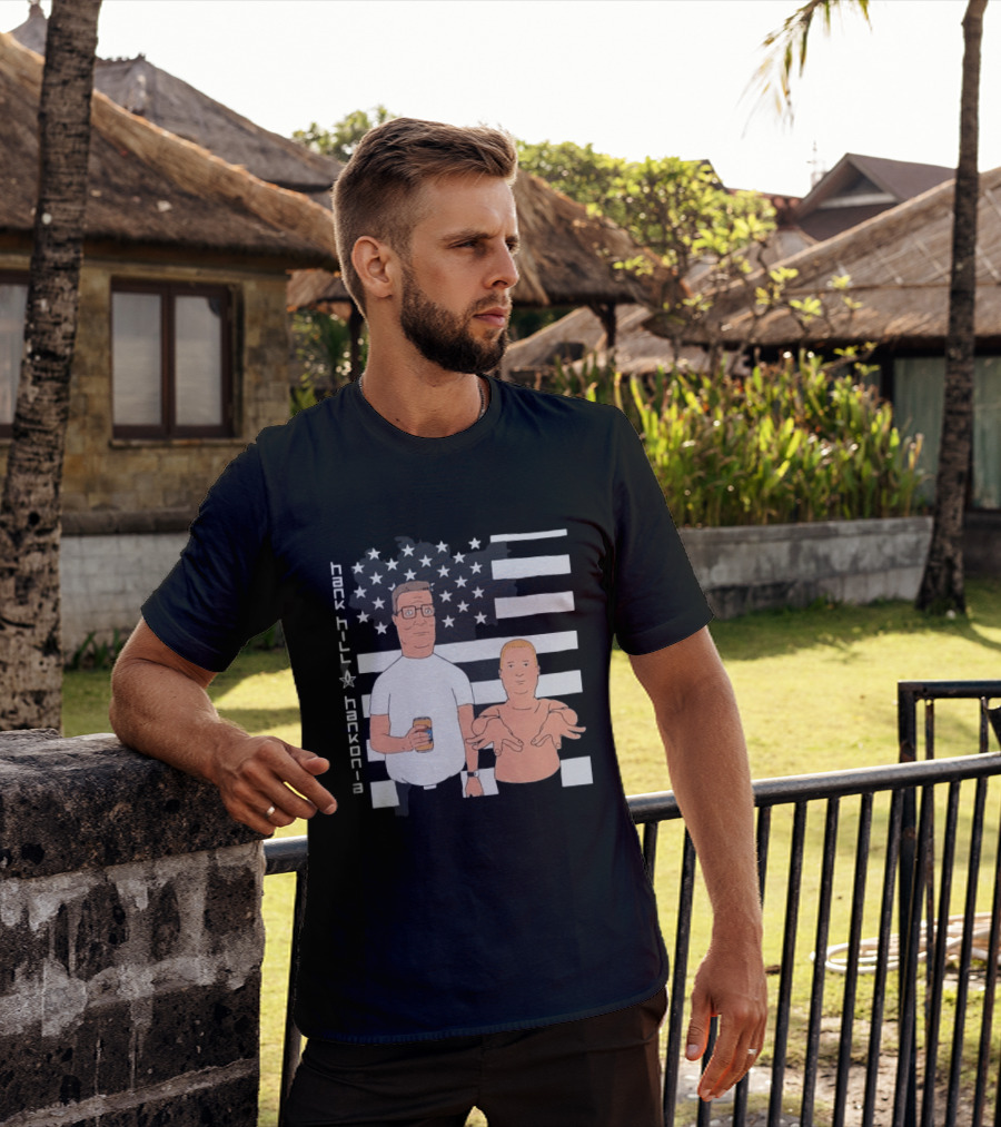 Hank Hill Hankonia American Flag Stars Stripes Characters T-Shirt