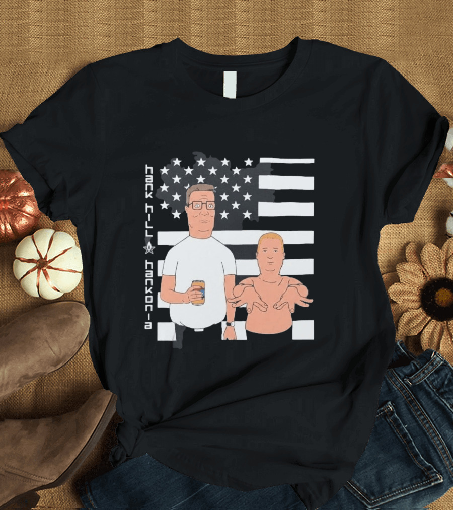 Hank Hill Hankonia American Flag Stars Stripes Characters T-Shirt
