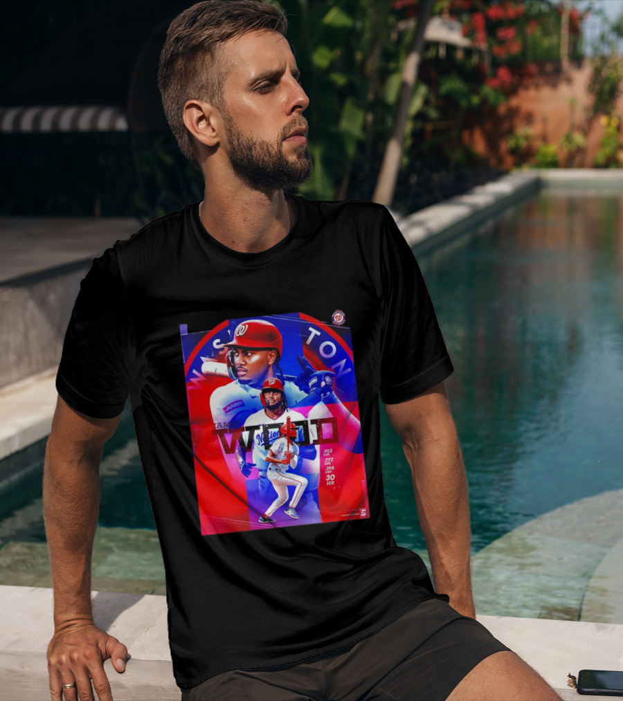 James Wood Washington Nationals .272 AVG .398 OBP 30 HR Collage T-Shirt